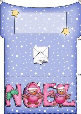 Xmas Noel Robins Money or Gift Wallet and Card