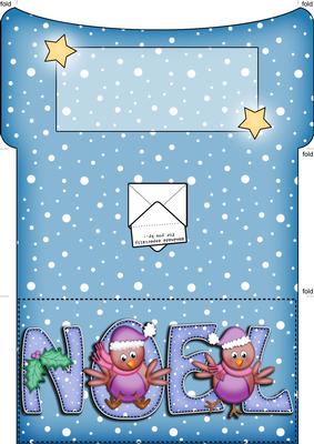 Xmas Noel Robins Money or Gift Wallet and Card