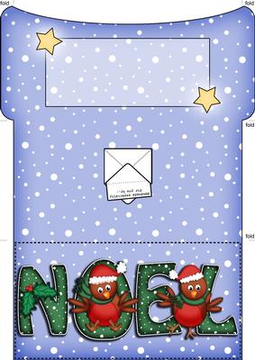 Xmas Noel Robins Money or Gift Wallet and Card