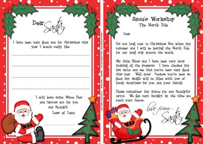 Child's Santa Letter to and from Santa