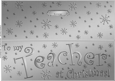 Large Dl to My Teacher Christmas Quick Cut and Fold Card