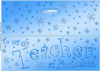 Large Dl to My Teacher Christmas Quick Cut and Fold Card