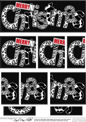 Animal Print Christmas Dl Side Stacker Topper