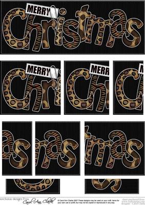 Animal Print Christmas Dl Side Stacker Topper