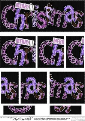 Animal Print Christmas Dl Side Stacker Topper