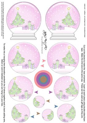 3D Xmas Tree Snow Globe Shaped Tree Decoration