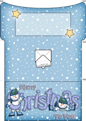 Xmas Christmas Snowman Money or Gift Wallet and Card