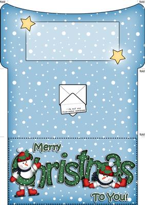 Xmas Christmas Snowman Money or Gift Wallet and Card