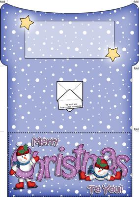 Xmas Christmas Snowman Money or Gift Wallet and Card