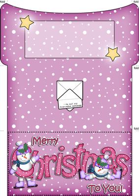 Xmas Christmas Snowman Money or Gift Wallet and Card