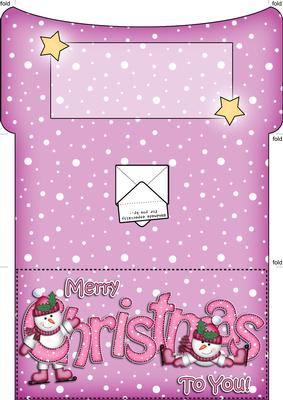 Xmas Christmas Snowman Money or Gift Wallet and Card