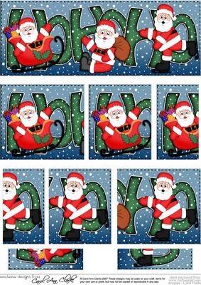 Christmas Hohoho Santa Dl Side Stacker Topper