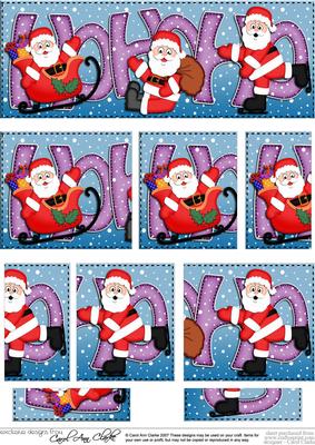 Christmas Hohoho Santa Dl Side Stacker Topper