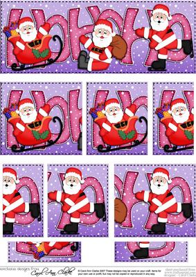 Christmas Hohoho Santa Dl Side Stacker Topper