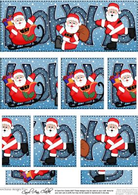 Christmas Hohoho Santa Dl Side Stacker Topper