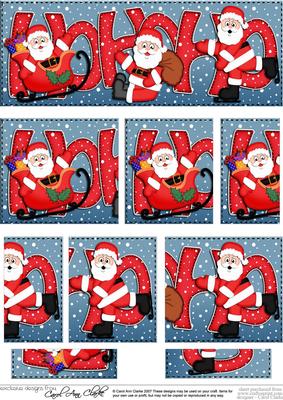 Christmas Hohoho Santa Dl Side Stacker Topper