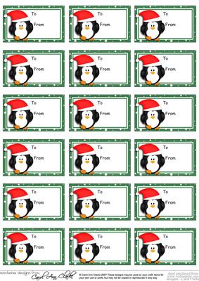Penguin Christmas Gift Tags