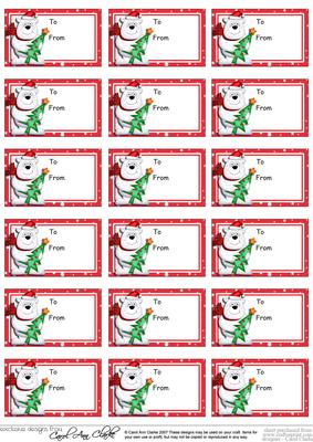 Polar Bear Christmas Gift Tags