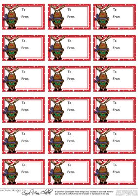 Rudolph Christmas Gift Tags