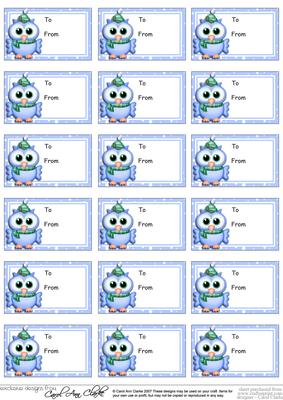 Little Hoot Christmas Gift Tags