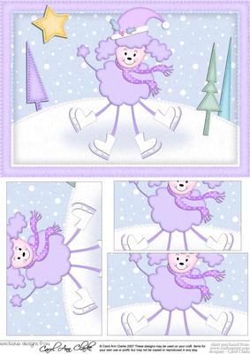 A5 Christmas Poodle Pyramage Topper