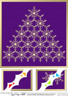 8 x 8 Xmas Snowflake Tree Scalloped Corner Topper