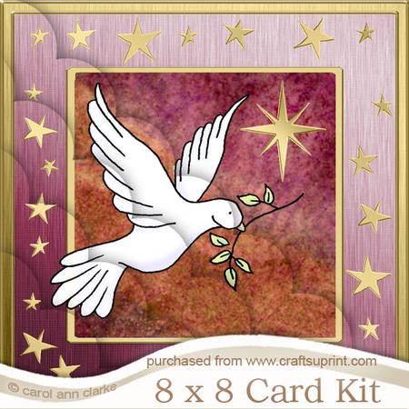 8 x 8 Xmas Dove Kit with Scalloped Corners