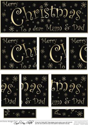 Mum and Dad Christmas Dl Side Stacker Topper