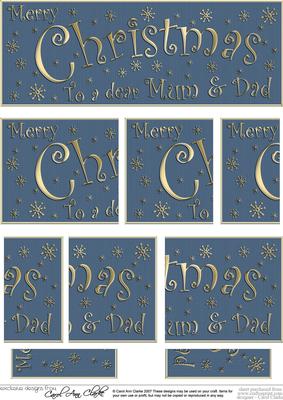 Mum and Dad Christmas Dl Side Stacker Topper