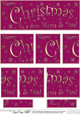 Mum and Dad Christmas Dl Side Stacker Topper