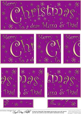 Mum and Dad Christmas Dl Side Stacker Topper