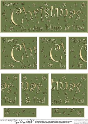 Mum and Dad Christmas Dl Side Stacker Topper