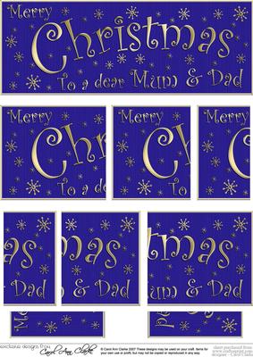 Mum and Dad Christmas Dl Side Stacker Topper