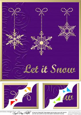 8 x 8 Xmas Snowflakes Scalloped Corner Topper