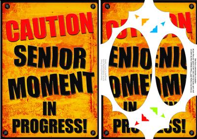 A5 Fun Novelty Senior Moment Scallop Corners and Pyramage