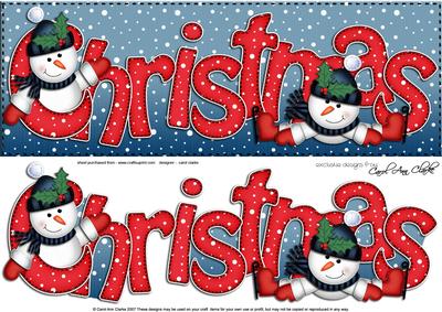 Large Dl Xmas Christmas with Snowman Quick Card 3D Decoupage