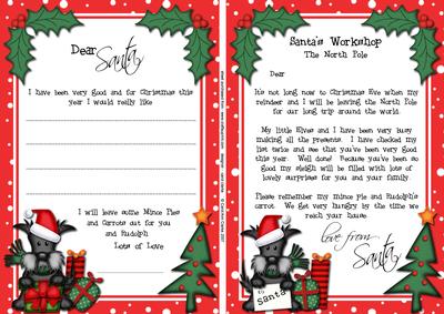 Child's Santa Letter to and from Santa