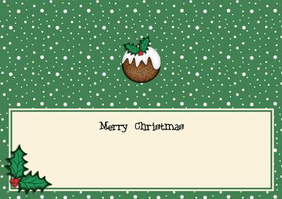 Large Dl Christmas Insert with Puddings