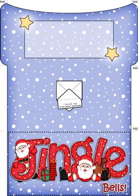 Xmas Jingle Santa Money or Gift Wallet and Card