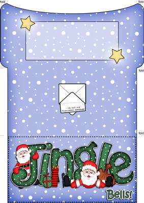 Xmas Jingle Santa Money or Gift Wallet and Card