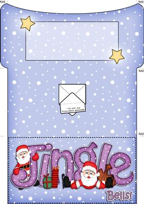 Xmas Jingle Santa Money or Gift Wallet and Card