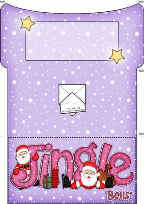 Xmas Jingle Santa Money or Gift Wallet and Card