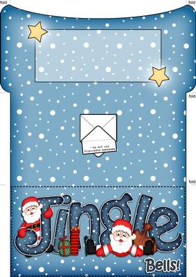 Xmas Jingle Santa Money or Gift Wallet and Card