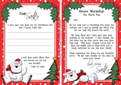 Child's Santa Letter to and from Santa