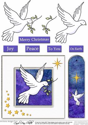 Xmas Dove Quick Card with Decoupage