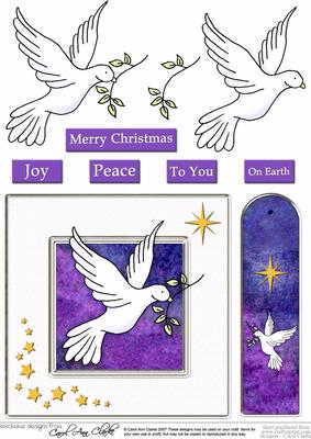 Xmas Dove Quick Card with Decoupage