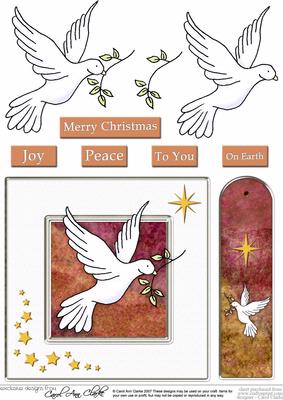 Xmas Dove Quick Card with Decoupage