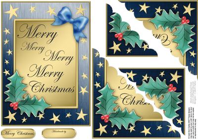 Elegant Christmas Greeting Quick Card Corner Side Stacker