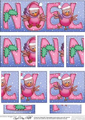 Christmas Noel with Robins Dl Side Stacker Topper