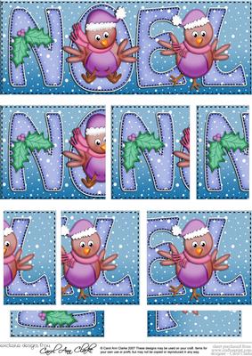 Christmas Noel with Robins Dl Side Stacker Topper
